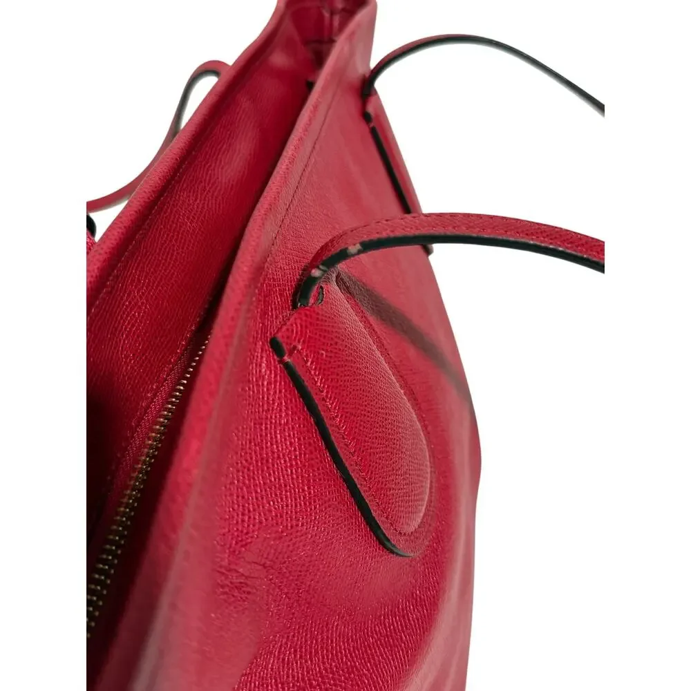 COACH Red Current Leather Taxi Tote Bag